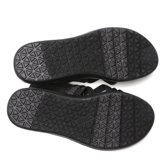 TEVA Voya Strappy Sandals Black Crisscrossed Shoes Elastic Recycled Summer - Picture 6 of 12